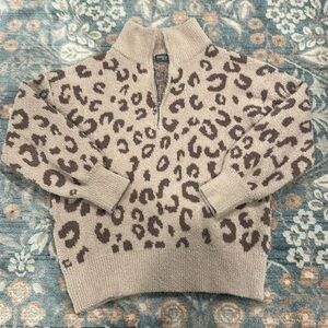 Leopard half zip